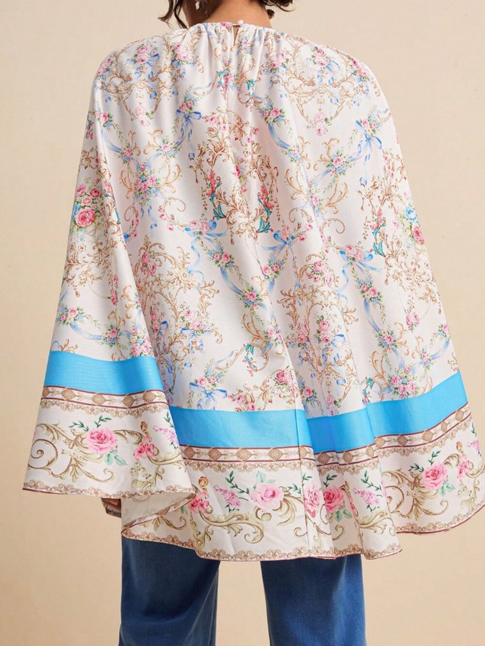 Pink Boho Women's Baroque Placement Print Tunic - Picture 2 of 8